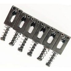 SDWUTONG 6개 세트 더블 잠금 시스템 잠금 안장 와렌치 포함 플로이드 로즈 10.5mm 기타 트레몰로 브릿지 안장 크롬, 다크 레드-블랙