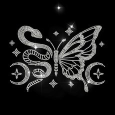 1개 유리 핫픽스 라인스톤 다리미 부착형 아플리케 의상 액세서리 (옷 가방 바지용 나비 모양 297x210mm), 혼합색