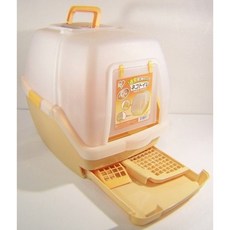 米可多寵物精品 TIO-530FT 日本IRIS雙層貓砂屋雙層貓便盆，防外濺易清理，貓咪如廁好幫手, 1個, 黃