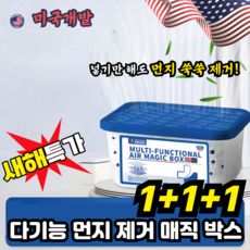 [미국개발] 1/1+1 다기능 먼지 제거 매직 박스 휴대용 먼제제거기 정전기 강력 흡착 냅새제거 탈취제, 3개, 최신기술