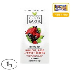 굿 얼스 티 Sensorial Blends Herbal Tea Hibiscus Rose & Sweet Berries 15 Biodegradable Teabags, 1개