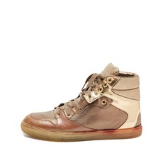 발렌시아가 중고 메탈릭 하이탑 레더 스니커즈