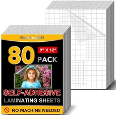 자체 접착 라미네이팅 시트 40개 22.9 x 30.5cm(9 x 12인치) 투명 라미네이팅 시트 기계 필요 없음 자체 밀봉 라미네이트 시트, 80개