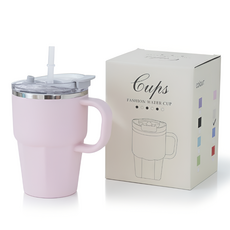 휴이즈 보온보냉 스텐 머그 텀블러, 핑크, 1개, 600ml