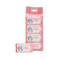 鯊魚 鯊西米迷你柔膚濕紙巾 8抽/8包 RO純水濕紙巾 台灣製造 正版授權, 1個, 嬌羞鯊西米