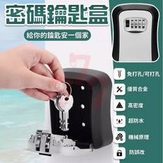 壁掛密碼鑰匙盒 戶外防水加厚鑄鋅 安全儲存箱 民宿租屋適用, 1個