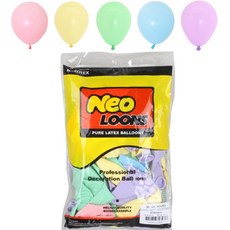 피플스파티 매트 둥근풍선 13cm 파스텔 100입 네오룬즈, 1개, 혼합