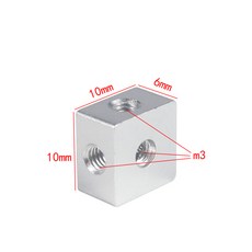 2 개/몫 알루미늄 합금 부품 M3 나사 사각형 코너 너트 브래킷 고정 6면 스레드 플레이트 블록 큐브 DIY 액세서리, 08 10x10x6mm Silver, 1개