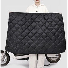 하프차이나 오토바이 스쿠터 워머 캠핑 배달대행 담요 보온 바람막이 방한 다리토시, 블랙