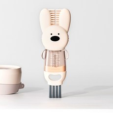 粉粉兔四合一多功能清潔刷 水壺刷 杯蓋刷 縫隙刷 奶瓶刷, 1個, 粉粉兔【升級四合一】