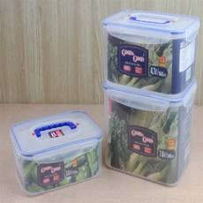 한스온 냉장고 공간활용 실리콘패킹 김치 정리통 적층가능수납함, 7L