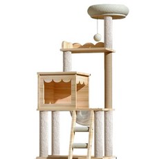 vosto 貓跳台 木紋系列貓跳台 多款可選, 1個, 木紋款貓跳台- B37, 木頭色