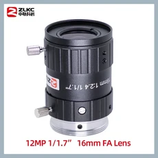 ZLKC 1/1.7 인치 렌즈 FA 4mm 6mm 12mm 16mm 25mm 35mm 50mm 75mm 고정 초점 C 마운트 산업용 렌즈 12MP 고, 08 16mm 12MP VM1624MP12, 01 C 입, 01 China Mainland, 1