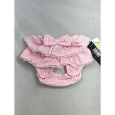 寵物生理褲 蕾絲蝴蝶結格紋短褲, 1個, L, 1