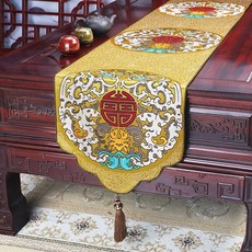 웨딩 데코레이션용 고급 테이블 깃발 러너 침대, A. 33120 6070cm 적합, C. 밝은 노란색