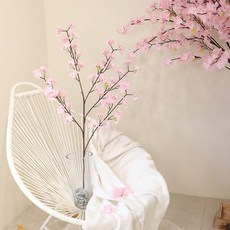 인테리어 조화 장식 소품 나무 가지 벚꽃 조화가지, 핑크, 3개