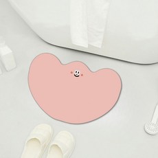 디아쿠아 몬스터 빨아쓰는 욕실 주방 논슬립 소프트 규조토 발매트, 플라워핑크