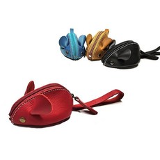 천연 가죽 마우스 동전 지갑 지갑 지퍼가 달린 여성용 체인지 귀엽고 부드러운 파우치 미니 사이즈 블랙. 가방 226188