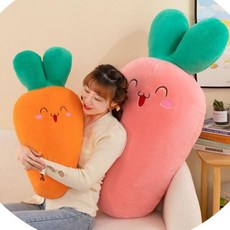 당근인형 부들 귀여운 채소 과일 바디필로우 쿠션 베개, 90cm, 1개, 주황색 동그란눈
