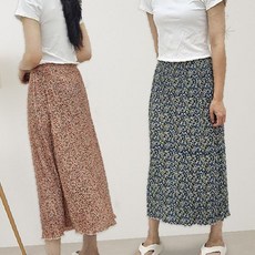 냉감 플리츠 롱스커트 6color 여름 쿨링 꽃무늬 패턴 시원한 통풍 일상