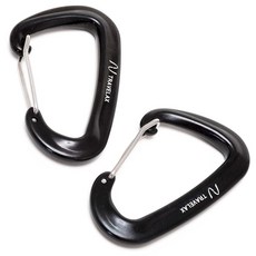 Travelax 최대 499.9kg(1100파운드)의 와이어 게이트가 있는 튼튼한 경량 알루미늄 카라비너 2개