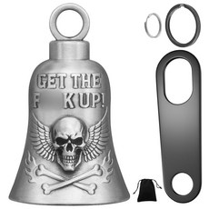 오토바이 벨 수호 천사 날개 달린 바퀴 바이커 벨 오토바이 그렘린 벨 행거 포함 키 체인 링 2개 벨벳 백, 오토바이 벨 수호 천사 날개 달린 바퀴 바이커 벨, 오