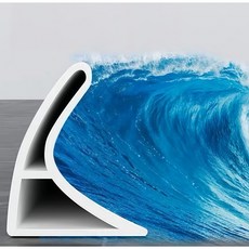 라워스 곡선형 다용도 워터가드 욕실 물막이, 1개, 화이트