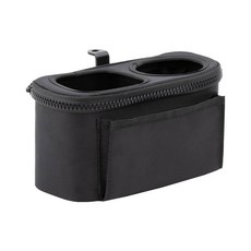 제로몰 오토바이 2구 컵홀더 음료 텀블러 수납가방 크로스바 장착형, 블랙