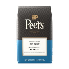 Peet's Coffee 미디엄 로스트 그라운드 커피 - 빅뱅 532.3ml(18온스) 백, 510g, 1