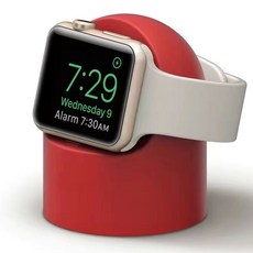 Apple Watch 充電支架 適用於 Apple Watch 8 7 6 5 SE, 1個, 【紅色】硅膠充電支架