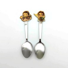 鬼滅之刃造型湯匙組-共四款 YY0017 兒童安全湯匙 卡通造型餐具, 炭治郎+禰豆子可愛款, 1個