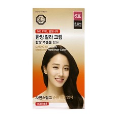 댕기머리 한방 칼라크림 약국용 새치염색약, 6호(흑갈색), 1개
