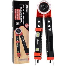 라이온즈 미터 소 프로트랙터 14인치 다기능 각도 측정기 측정수평기 그림 걸기 도구 정밀 레이저 스케일 포함 나침반 아버지의 날 선물 남편 아들 할아버지 DIY 및 수공예용, 라이온즈 미터 소 프로트랙터 14인치 다기능 각도 측정