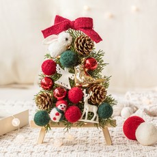 뷰티풀데코센스 미니 이젤트리 고급 미니트리 고퀄리티 풀세트 30cm, 레드