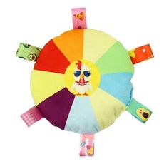 狗狗絨毛響鈴飛盤 互動耐咬玩具, 小雞圖案, 1個