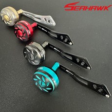 [5시이전 당일발송] 씨호크 베이트릴 파워핸들 38MM 시마노 다이와 도요 호환 지깅핸들, 골드/건스모크, 노브크기 42MM