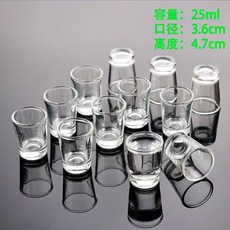厚底玻璃白酒杯套裝 一口杯 分酒器 四方杯, 1個, 直型酒杯 12只裝