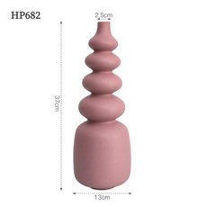 北歐陶瓷異形花瓶, HP682紫紅色