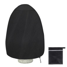 높이 106.7 x 91.4cm(42 36인치) 분수 커버 드로스트링이 있는 야외 방수 날씨 정원 조각상 겨울 파티오 굴뚝 보호 (블랙) 139490