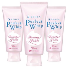 센카 퍼펙트 휩 화이트 후지 사쿠라 클렌징 폼, 3개, 100g