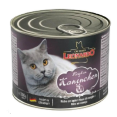 里奧納多 Leonardo 貓用精燉鮮肉主食罐 200g 德罐 無穀無膠貓罐, 1個, 兔肉200g