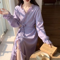 佳儷塑形衣坊 宮廷風荷葉邊睡袍