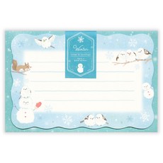 【莫莫日貨】日本製 NB社 2025冬季限定 聖誕節信封信紙組 (共4款) - 傳遞溫馨祝福的首選, 1個, 01.藍色長尾山雀 79856, 藍色