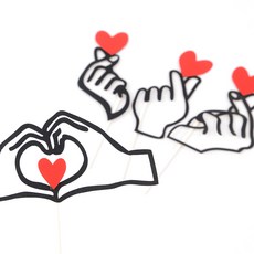 귀여운 손하트 스틱 1P, 1개, 혼합색상