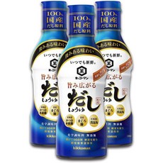 Kikkoman Foods 일본직구 일본산 대시 재료 100% 화학조미료 미사용 키코만 간장염 25% 컷 330ml x 3개 간장조미료