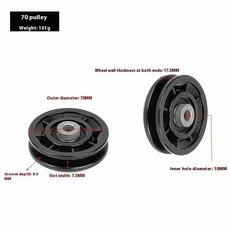 피트니스 장비 부품 풀리 휠 블랙 케이블 머신 나일론 내마모성 경량 베어링, 11. 70mm