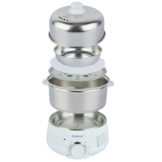 올스텐 계란 찜기 2단 타이머자동, 스텐레스2단찜기