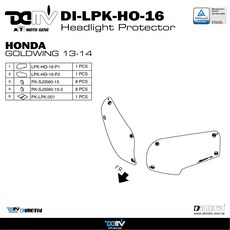 DIMOTIV DI-LPK-HO-16 HONDA GOLDWING 13-14 頭燈護鏡，保護頭燈免受損壞，維持夜間行車安全, 墨色, 1個