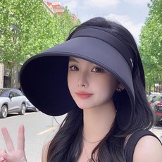 돌돌이썬캡 대두 여성 챙넓은모자 농사 UV차단 휴양지 bil+35059EC