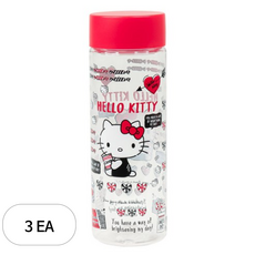 릴팡 헬로키티 입체페이스 클리어보틀, 혼합색상, 3개